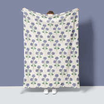 Keurige Vintage Maerblauw & Klaproos Rood Bloemmot