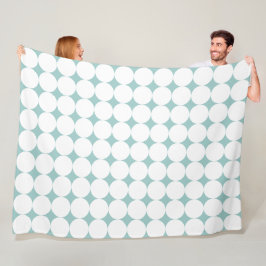 Keurige Witte Stippen Eierschal Blauw Fleece Deken