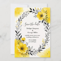 Keurige Zwarte Krans Gele Trouwbloemen