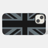 Keurige Zwarte Union Jack iPhone Hoesje (Achterkant horizontaal)