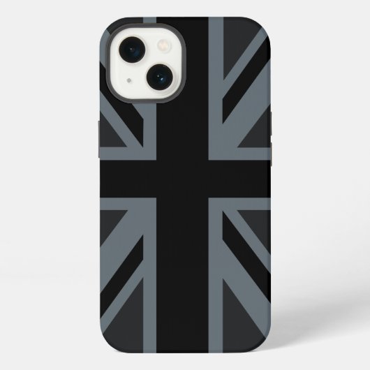 Keurige Zwarte Union Jack iPhone Hoesje (Achterkant)