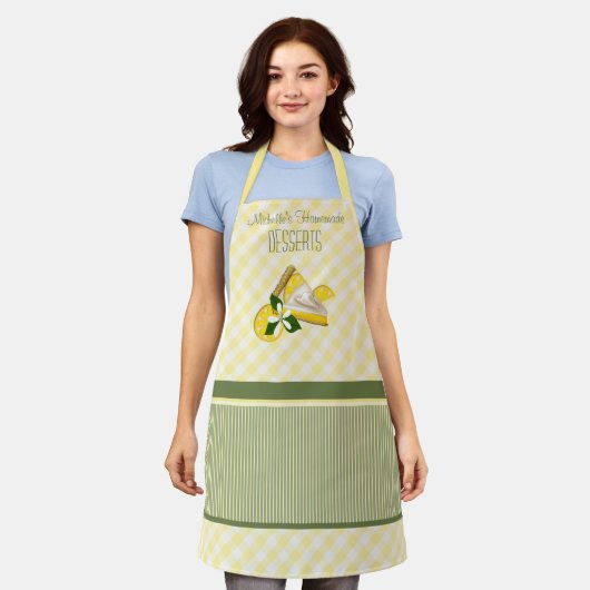 Keuringen en stripes van het liemon Pie Dessert Schort (Gedragen)