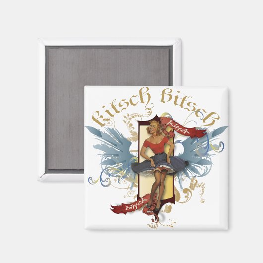 Keusch Bitsch: Danspoppen Tattoo Magneet (Voorkant / Achterkant)