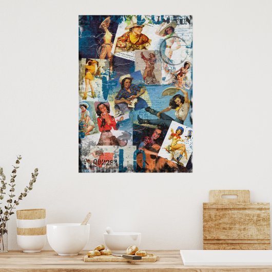 Keusch Bitsch: Vernietigd Cowgirl Pin nr.2 Poster (Keuken)