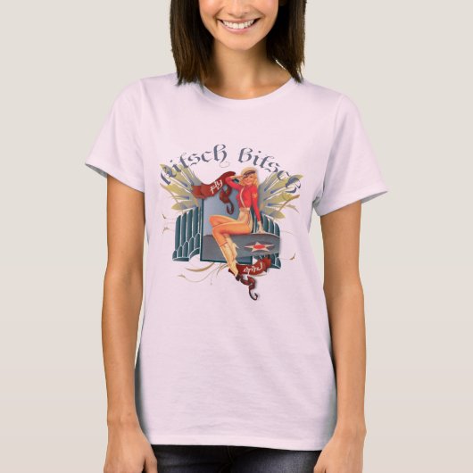 Keusch Bitsch: Vliegmeisje Tattoo pop-up T-shirt (Voorkant)