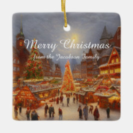 Keusch Nostalgische Duitse kerstmarkt - Greetings Keramisch Ornament