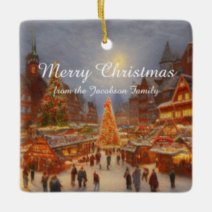 Keusch Nostalgische Duitse kerstmarkt - Greetings Keramisch Ornament