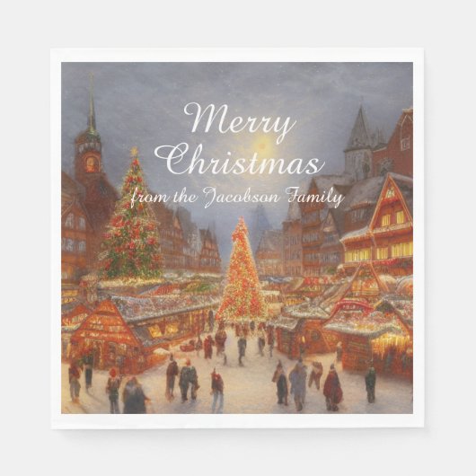 Keusch Nostalgische Duitse kerstmarkt - Greetings Servet (Voorkant)