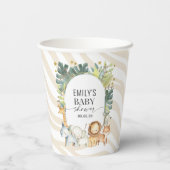 Keut oerwoud baby dierlijke nerts baby shower beke papieren bekers (Achterkant)