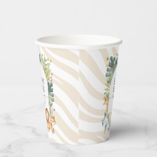 Keut oerwoud baby dierlijke nerts baby shower beke papieren bekers (Rechts)