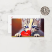 Keuten en hart kinder valentijn notitiekaartje (Voorkant / Achterkant in situ)