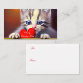 Keuten en hart kinder valentijn notitiekaartje (Voorkant / Achterkant)