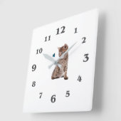 Keuten en vlinder afbeelding voor vierkant-wandklo vierkante klok (Hoek)