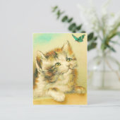 Keuten en vlinder  briefkaart (Staand voorkant)