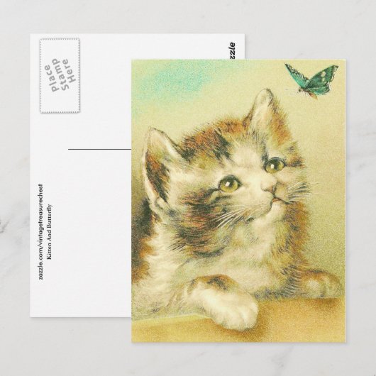 Keuten en vlinder briefkaart (Voorkant / Achterkant)