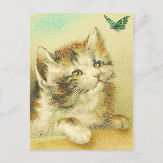 Keuten en vlinder  briefkaart (Voorkant)