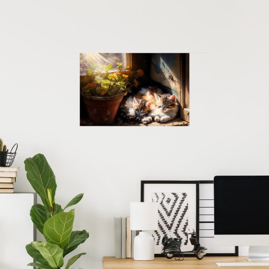 Keuten in de tuinstal poster (Thuiskantoor)