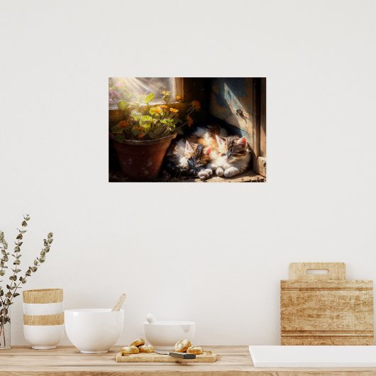 Keuten in de tuinstal poster (Keuken)