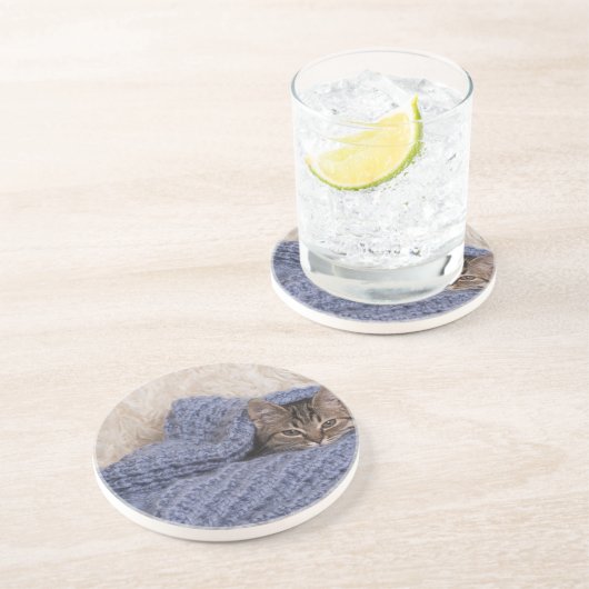 Keuten in een deken zandsteen onderzetter (Zijkant)