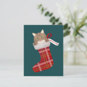 Keuten in een kerststop feestdagenkaart (Staand voorkant)