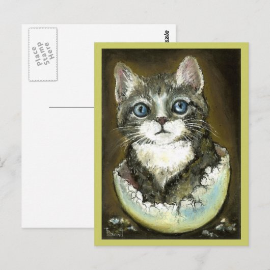 Keuten in een schelp briefkaart (Voorkant / Achterkant)