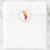Keuten in kerststaart ronde sticker (Tas)