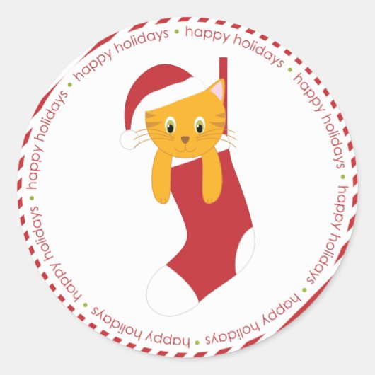 Keuten in kerststaart ronde sticker (Voorkant)
