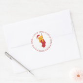 Keuten in kerststaart ronde sticker (Envelop)