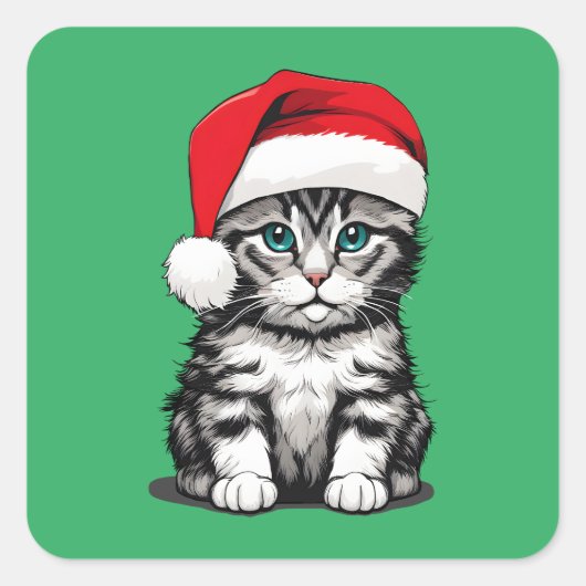 Keuten Kerstmis Vierkante Sticker (Voorkant)