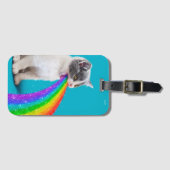 Keuten spuugt regenboog op bagagelabel (Voorkant (horizontaal))