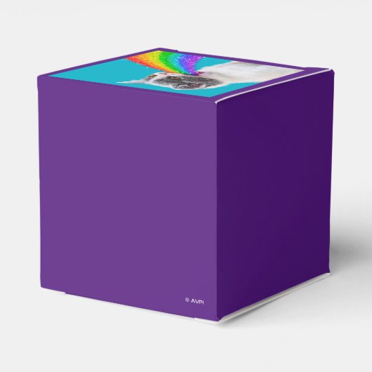 Keuten spuugt regenboog op bedankdoosjes (Achterkant)