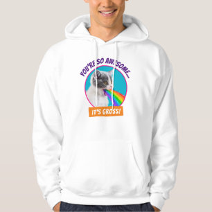 Keuten spuugt regenboog op hoodie