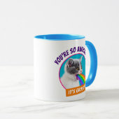 Keuten spuugt regenboog op mok (Voorkant rechts)