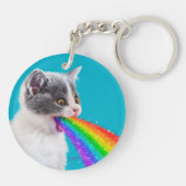 Keuten spuugt regenboog op sleutelhanger (Achterkant)