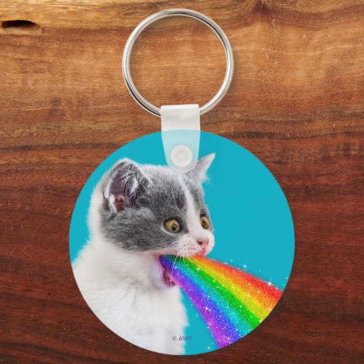 Keuten spuugt regenboog op sleutelhanger (Voorkant)