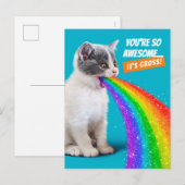 Keuten spuugt regenboog op uitnodiging briefkaart (Voorkant / Achterkant)
