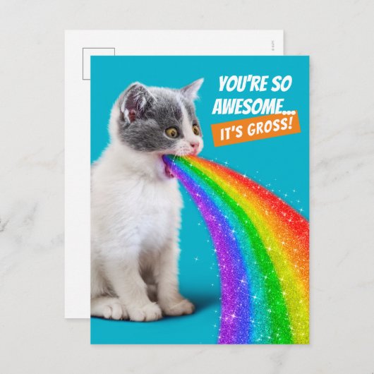 Keuten spuugt regenboog op uitnodiging briefkaart (Voorkant / Achterkant)