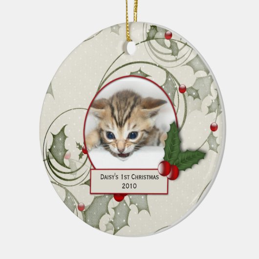 Keuten's eerste kerstversiering keramisch ornament (Links)