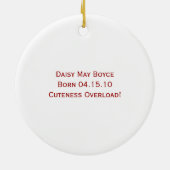 Keuten's eerste kerstversiering keramisch ornament (Achterkant)