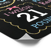 Keuty Cat First 1st Birthday party-bord bord Poster (Hoek)