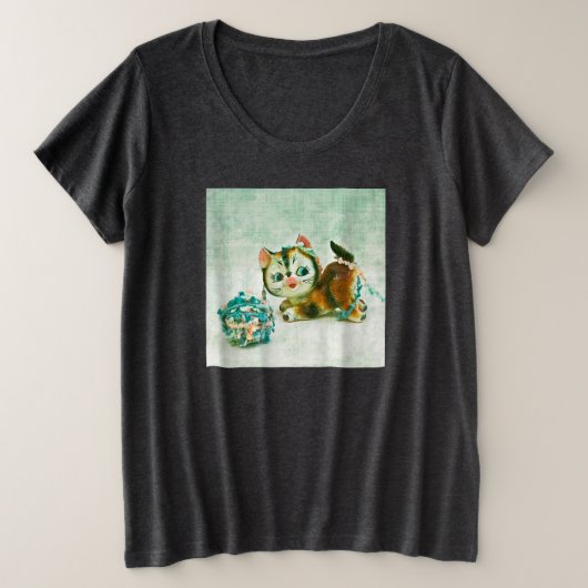  keuty Cat Grote Maat T-shirt (Design voorkant)