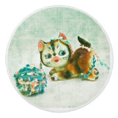 keuty Cat Keramische Knop (Voorkant)
