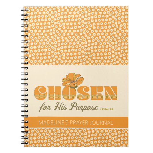 Keuze 1 Peter 2:9 Retro Prayer Journal Notitieboek (Voorkant)
