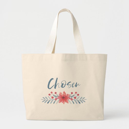Keuze Blauwe en Roze Bloemen Kinder Aanneming Grote Tote Bag (Voorkant)