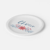 Keuze Blauwe en Roze Bloemen Kinder Aanneming Papieren Bordje (Gekanteld)