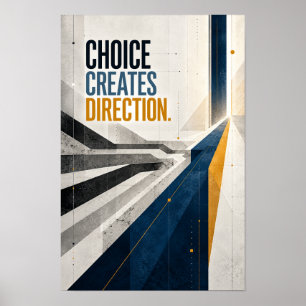 Keuze Creëert Richting Moderne Strategie Typografi Poster