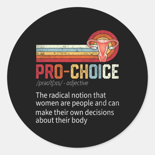 Keuze Definitie Feministische Rechten Grappig Ronde Sticker (Voorkant)