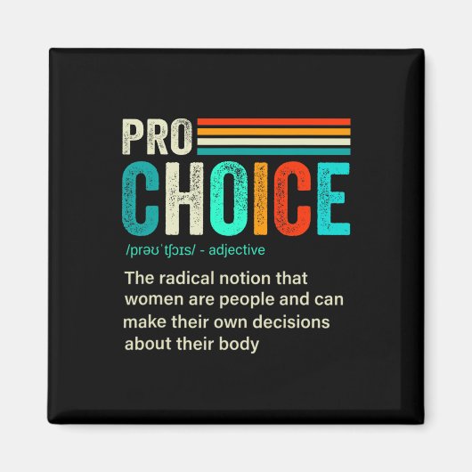 Keuze Definitie Feministische Vrouwenrechten Retro Magneet (Voorkant)