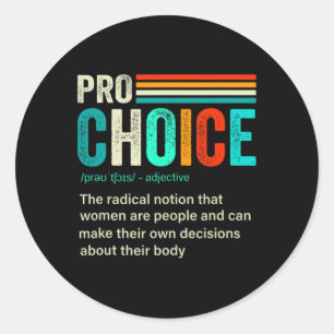 Keuze Definitie Feministische Vrouwenrechten Retro Ronde Sticker