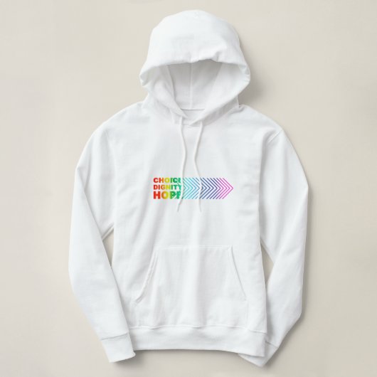KEUZE DIGNITY HOPE WOMENS RAINBOW HOODIE (Design voorkant)